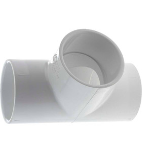 Value Collection 2-1/2" PVC Plastic Pipe Tee Schedule 40, Slip x Slip x Slip End Connections 401-025 - 36998490