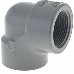 Value Collection 1-1/4" CPVC Plastic Pipe 90° Elbow Schedule 80, FIPT x FIPT End Connections 808-012C - 37002326