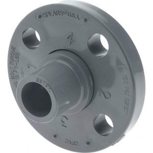 Value Collection 1" CPVC Plastic Pipe Flange (Two Piece) Schedule 80, Spig End Connections 856-010C - 37003340