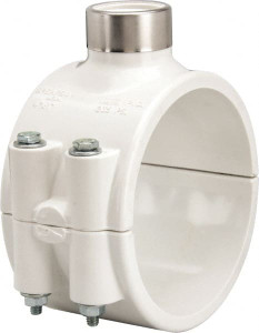 Value Collection 4 x 1" PVC Plastic Pipe Clamp On Saddle with EPDM O-Ring Schedule 40, Pipe O.D. x SR Fipt End Connections 467E-417SR - 74031600