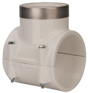 Value Collection 4 x 3" PVC Plastic Pipe Clamp On Saddle with EPDM O-Ring Schedule 40, Pipe O.D. x SR Fipt End Connections 467E-422SR - 74031659