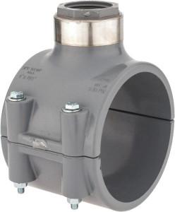 Value Collection 4 x 1-1/4" CPVC Plastic Pipe Clamp On Saddle with Viton O-Ring Schedule 80, Pipe O.D. x SR Fipt End Connections 867V-418CSR - 89492615