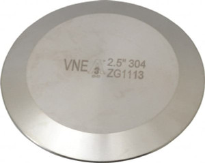 VNE 2-1/2" Clamp Style Sanitary Stainless Steel Pipe End Cap Tube OD Connections, Grade 304 EG16A2.5 - 04530911