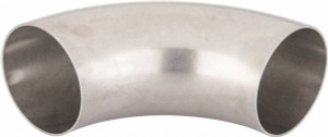 VNE 4" Unpolished Style Sanitary Stainless Steel Pipe 90° Elbow Butt Weld x Butt Weld Connections, Grade 316L V2WC-6L4.0 - 04661138