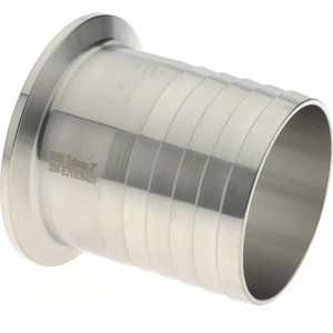 VNE 2" Clamp Style Sanitary Stainless Steel Pipe Rubber Hose Adapter Tube OD Connections, Grade 304 EG14RT2.0 - 04530374