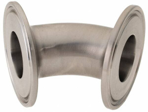 VNE 1" Clamp Style Sanitary Stainless Steel Pipe 45° Elbow Tube OD Connections, Grade 316/316L EG2K-6L1.0 - 04532404