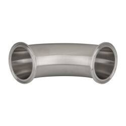 VNE 2-1/2" Clamp Style Sanitary Stainless Steel Pipe 90° Elbow Tube OD Connections, Grade 316/316L EG2C-6L2.5 - 04530986