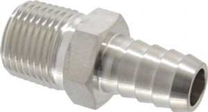 Ham-Let 1/2" 316 Stainless Steel Pipe Hose Connector Barb x MNPT Ends, 7,200 psi 3001308 - 85650489