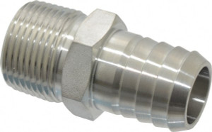 Ham-Let 3/4" 316 Stainless Steel Pipe Hose Connector Barb x MNPT Ends, 6,800 psi 3001310 - 85650497