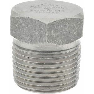 Merit Brass 3/4" 304/304L Stainless Steel Pipe Hex Head Plug MNPT Ends, 3,000 psi 3417HD-12 - 08029886
