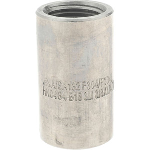 Merit Brass 3/8 x 1/4" 304/304L Stainless Steel Pipe Reducer Coupling FNPT x FNPT Ends, 3,000 psi 3412D-0604 - 08029043