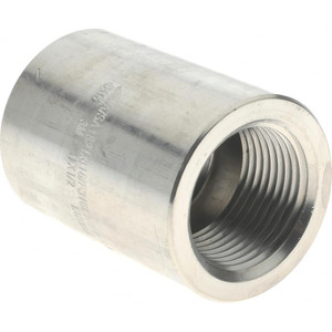 Merit Brass 1 x 1/2" 316/316L Stainless Steel Pipe Reducer Coupling FNPT x FNPT Ends, 3,000 psi 3612D-1608 - 36906329