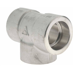 Merit Brass 1" 316/316L Stainless Steel Pipe Tee Socket Weld x Socket Weld x Socket Weld Ends, 3,000 psi SW3606D-16 - 36908861