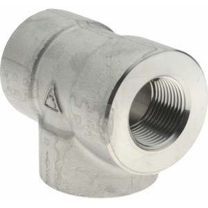 Merit Brass 1" 304/304L Stainless Steel Pipe Tee FNPT x FNPT x FNPT Ends, 3,000 psi 3406D-16 - 08028805