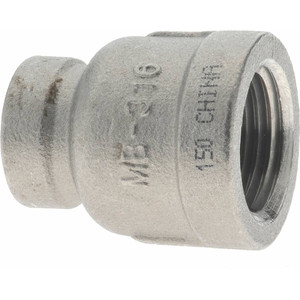 Merit Brass 1/2 x 1/4" 316 Stainless Steel Pipe Reducer Coupling FNPT x FNPT Ends, 150 psi K612-0804 - 36901684