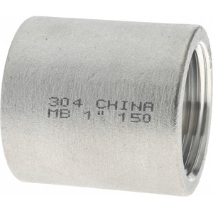 Merit Brass 1" 304 Stainless Steel Pipe Coupling FNPT x FNPT Ends, 150 psi K411-16 - 36900363