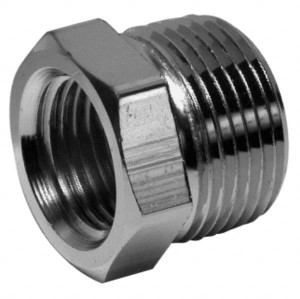 Merit Brass 1-1/4 x 3/8" 316/316L Stainless Steel Pipe Hex Bushing MNPT x FNPT Ends, 3,000 psi, 13/16" OAL 3614D-2006 - 06133367