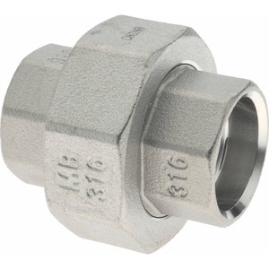Merit Brass 1/2" 316 Stainless Steel Pipe Union Socket Weld x Socket Weld Ends, 150 psi SWM687-08 - 32137838