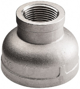 Merit Brass 1-1/2 x 3/8" 316 Stainless Steel Pipe Reducer Coupling FNPT x FNPT Ends, 150 psi, 2-1/16" OAL K612-2406 - 33095258