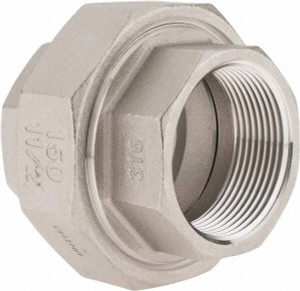 Merit Brass 1-1/2" 316 Stainless Steel Pipe Union FNPT x FNPT Ends, 150 psi K687-24 - 36902443