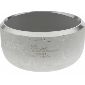 Merit Brass 4" 304L Stainless Steel Pipe End Cap Butt Weld Ends, Schedule 40 04416-64 - 08936197