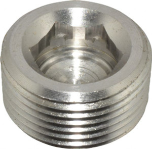 Merit Brass 3/4" 316/316L Stainless Steel Pipe Hex Countersunk Plug MNPT Ends, 150 psi, 1/2" OAL 618B-12 - 70301148
