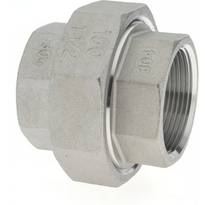 Merit Brass 1-1/2" 304 Stainless Steel Pipe Union FNPT x FNPT Ends, 150 psi K487-24 - 36900892