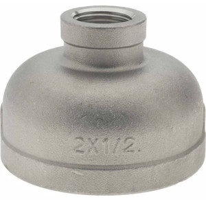 Merit Brass 2 x 1/2" 316 Stainless Steel Pipe Reducer Coupling FNPT x FNPT Ends, 150 psi, 2-7/32" OAL K612-3208 - 33095274