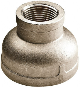 Merit Brass 3 x 2" 316 Stainless Steel Pipe Reducer Coupling FNPT x FNPT Ends, 150 psi K612-4832 - 36901791