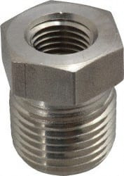 Made in USA 1/2 x 1/4" 316 Stainless Steel Pipe Hex Bushing MNPTF x FNPTF Ends P-1/2X1/4-PTR - 76041599