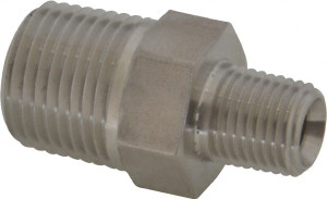 Made in USA 1-1/4" 316 Stainless Steel Pipe Hex Nipple MNPT Ends, 6,000 psi P-1 1/4-HN - 33659947