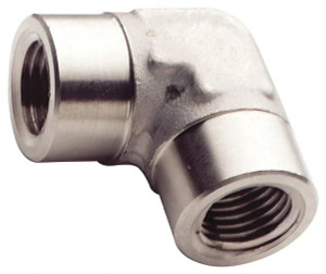 Made in USA 1-1/4" 316 Stainless Steel Pipe 90° Female Elbow FNPT Ends, 1,500 psi P-1 1/4-FF - 33659657