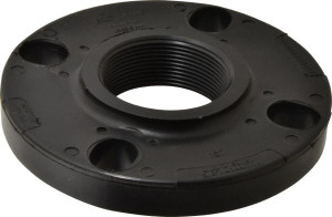 NIBCO 2" Pipe, 6" OD, Polypropylene Threaded Pipe Flange Schedule 80, Black CC09650 - 86732898