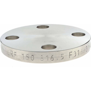 Merit Brass 1" Pipe, 4-1/4" OD, Stainless Steel, Blind Pipe Flange 3-1/8" Across Bolt Hole Centers, 5/8" Bolt Hole, 150 psi, Grades 316 & 316L A635BL-16 - 36902963