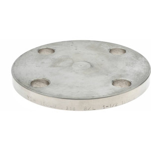 Merit Brass 1-1/2" Pipe, 5" OD, Stainless Steel, Blind Pipe Flange 3-7/8" Across Bolt Hole Centers, 5/8" Bolt Hole, 150 psi, Grade 316 635B-24 - 06133680