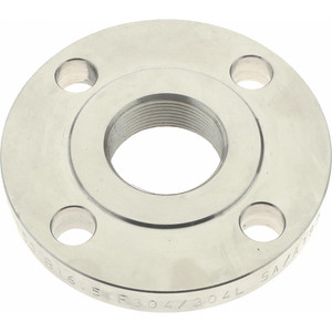 Merit Brass 1-1/2" Pipe, 5" OD, Stainless Steel, Threaded Pipe Flange 3-7/8" Across Bolt Hole Centers, 5/8" Bolt Hole, 150 psi, Grades 304 & 304L A435-24 - 04315552