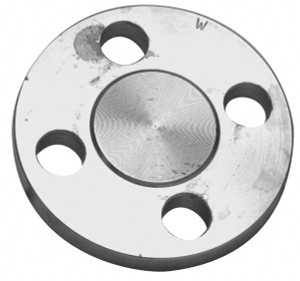 Merit Brass 1-1/4" Pipe, 4-5/8" OD, Stainless Steel, Blind Pipe Flange 3-1/2" Across Bolt Hole Centers, 5/8" Bolt Hole, 150 psi, Grades 316 & 316L A635BL-20 - 36902971