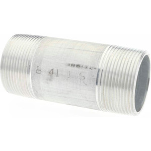 Merit Brass 1-1/2 x 4" 6061 Aluminum Pipe Nipple Threaded, Schedule 40 8024-400 - 57068041