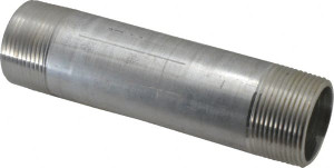 Merit Brass 1-1/4 x 6" 6061 Aluminum Pipe Nipple Threaded, Schedule 40 8020-600 - 57067985