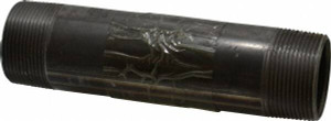 B&K Mueller Schedule 40, 1-1/2" Diam x 7" Long Steel Black Pipe Nipple Threaded 587-070HC - 62145032