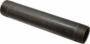 B&K Mueller Schedule 40, 1-1/2" Diam x 10" Long Steel Black Pipe Nipple Threaded 587-100HN - 62145289