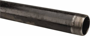 B&K Mueller Schedule 40, 1-1/2" Diam x 48" Long Steel Black Pipe Nipple Threaded 587-480HC - 62145743