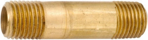 Anderson Metals 2-1/2" Long, 1/8" Pipe Threaded Brass Pipe Nipple NPT Thread, Brass 736113-0240 - 55509996