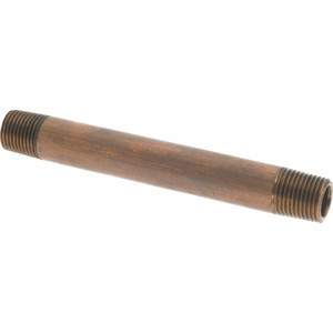 Merit Brass 3" Long, 1/8" Pipe Threaded Brass Pipe Nipple BSPT Thread, Red Brass 2002-300BSPT - 04881256