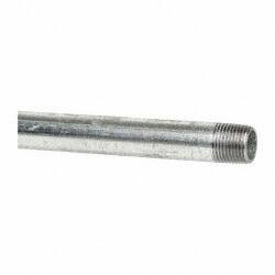 B&K Mueller Schedule 40, 1/2 x 60" Galvanized Pipe Nipple Threaded Steel 563-600HC - 62151964