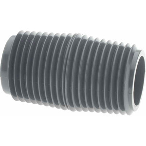 Value Collection 1/2" Pipe, 1-1/2" Long PVC Threaded Plastic Pipe Nipple Schedule 80, Gray 882-015 - 37004447