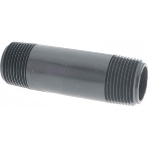 Value Collection 1" Pipe, 4" Long PVC Threaded Plastic Pipe Nipple Schedule 80, Gray 884-040 - 37004702