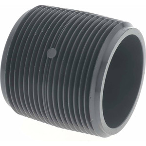 Value Collection 1-1/2" Pipe, 1-3/4" Long PVC Threaded Plastic Pipe Nipple Schedule 80, Gray 886-005 - 37004843