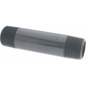 Value Collection 1" Pipe, 5" Long PVC Threaded Plastic Pipe Nipple Schedule 80, Gray 884-050 - 37004728