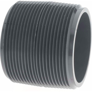 Value Collection 2" Pipe, 2" Long PVC Threaded Plastic Pipe Nipple Schedule 80, Gray 887-005 - 37004942